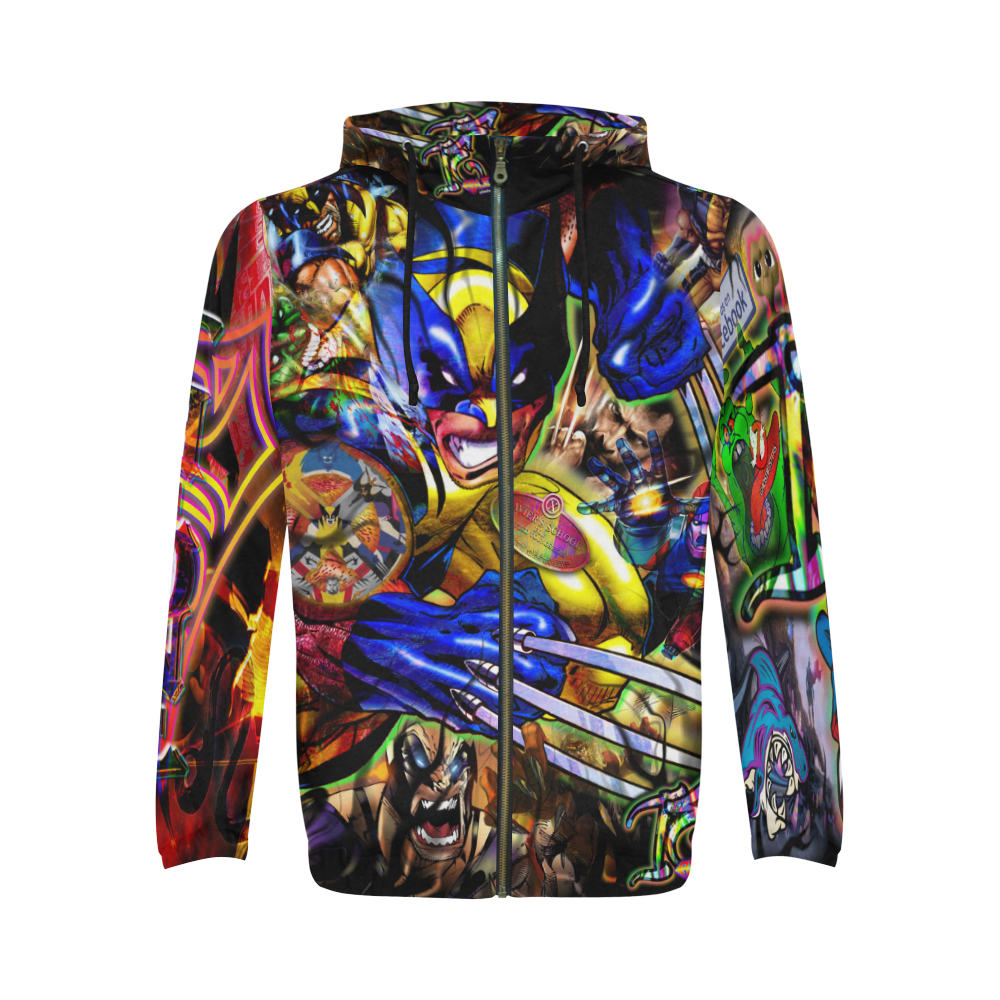Wolverine by TheONE Savior @ ImpossABLE Endeavors All Over Print Full Zip Hoodie for Men (Model H14)