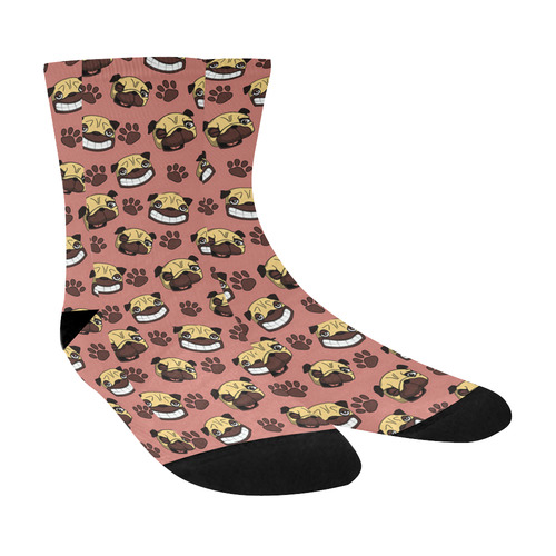Happy Pugs Pattern Crew Socks
