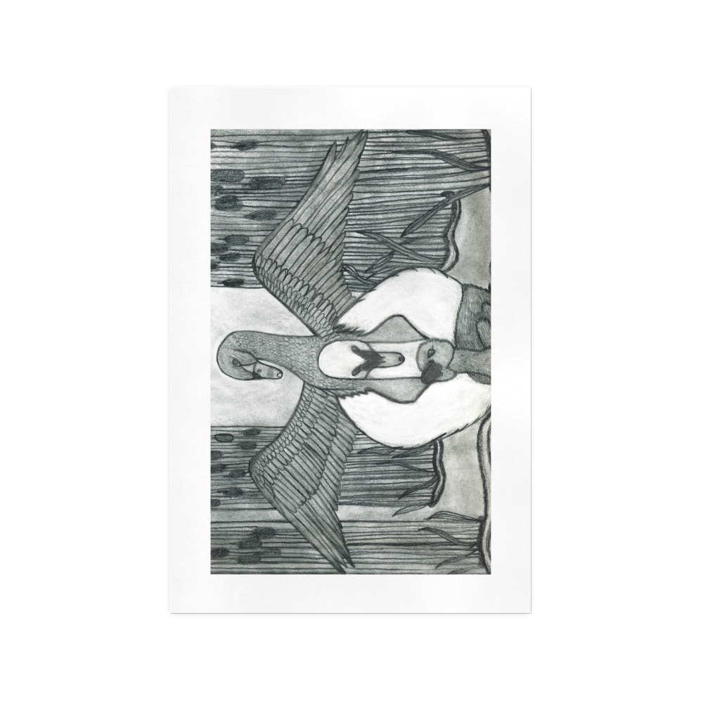 Swan Family Art Print 13‘’x19‘’
