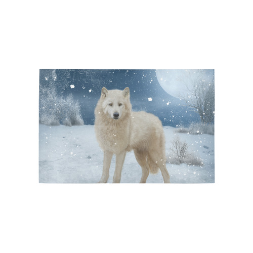Awesome arctic wolf Area Rug 5'x3'3''