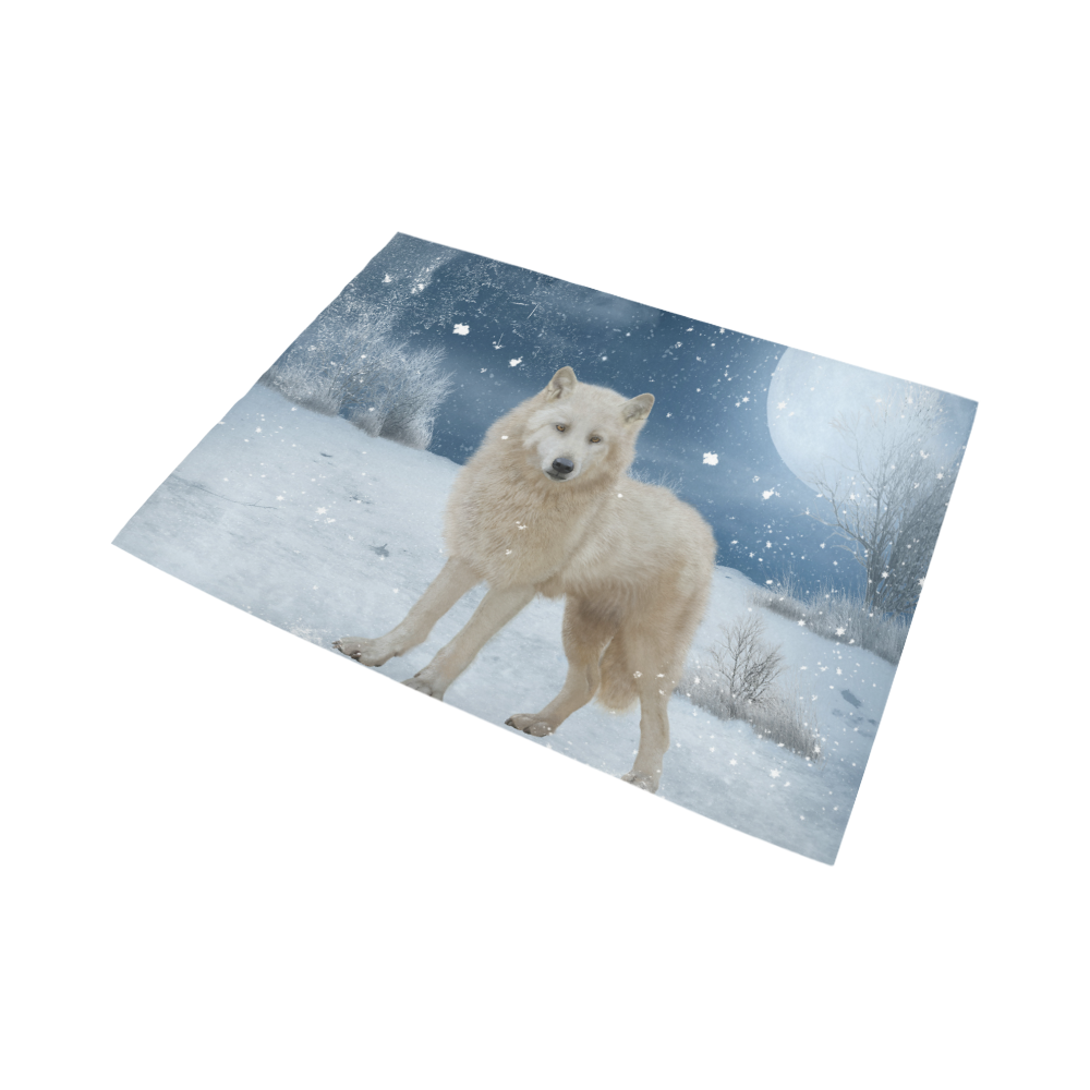 Awesome arctic wolf Area Rug7'x5'