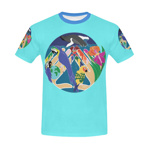 Tropical Creation Oversized All Over Print T-Shirt for Men/Large Size (USA Size) Model T40)