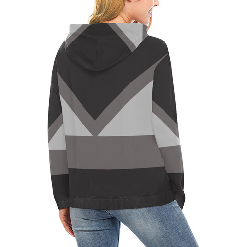 Black angles All Over Print Hoodie for Women (USA Size) (Model H13)