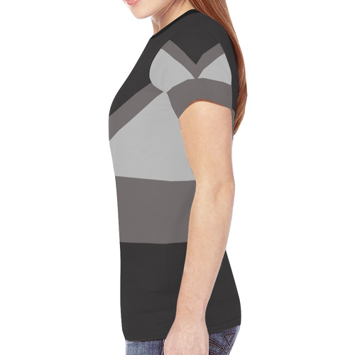 Black angles New All Over Print T-shirt for Women (Model T45)