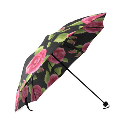 Blooming Pink Roses Foldable Umbrella (Model U01)
