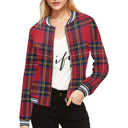 Royal Stewart tartan All Over Print Bomber Jacket for Women (Model H21)