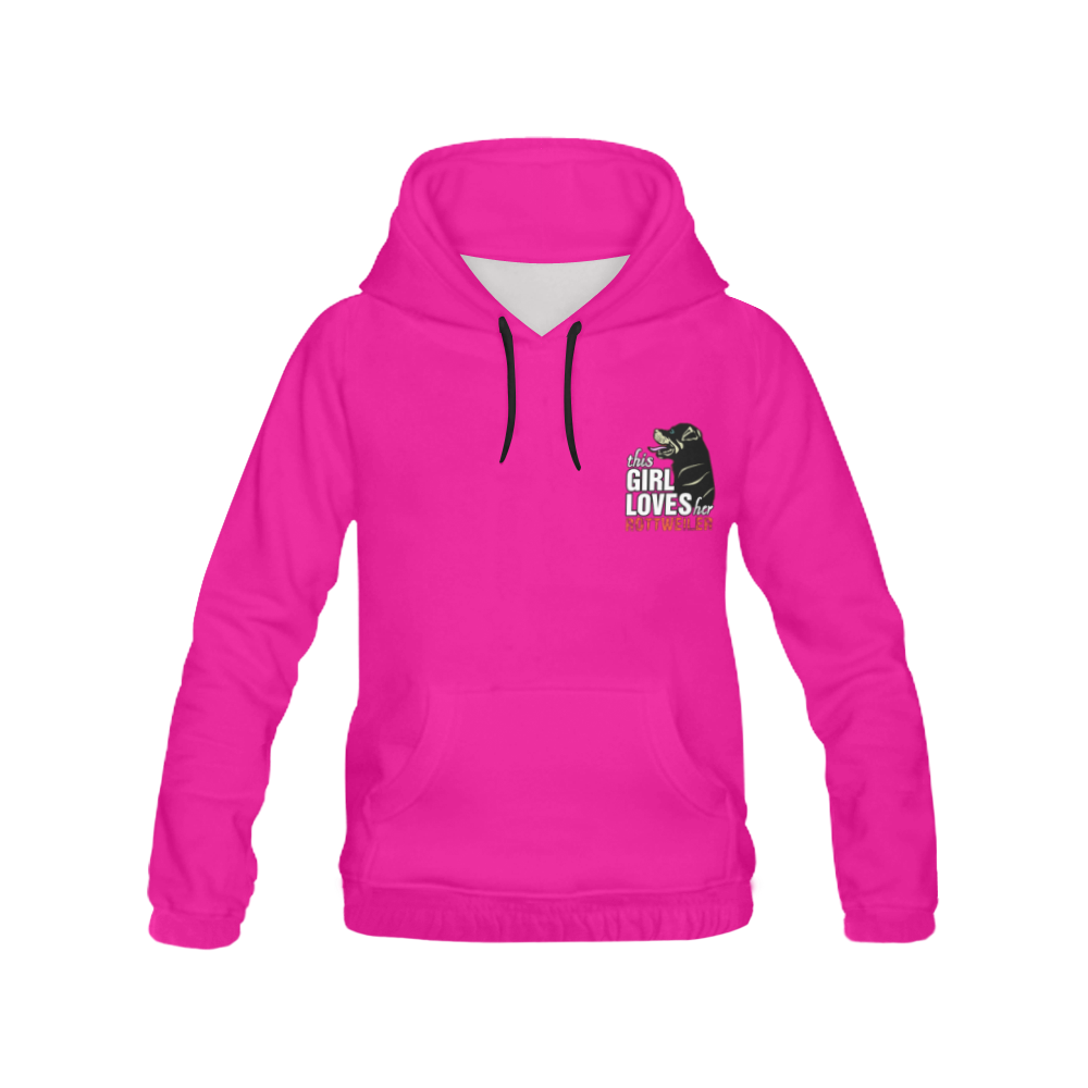 This Girl Loves Her Rottweiler All Over Print Hoodie for Women (USA Size) (Model H13)