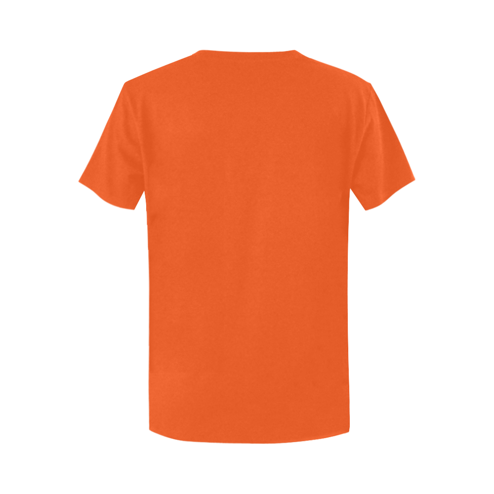 Owl Sugar Skull Orange Women's T-Shirt in USA Size (Two Sides Printing)