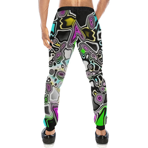 Psychedelic Paint Drop Men's All Over Print Sweatpants (Model L11)