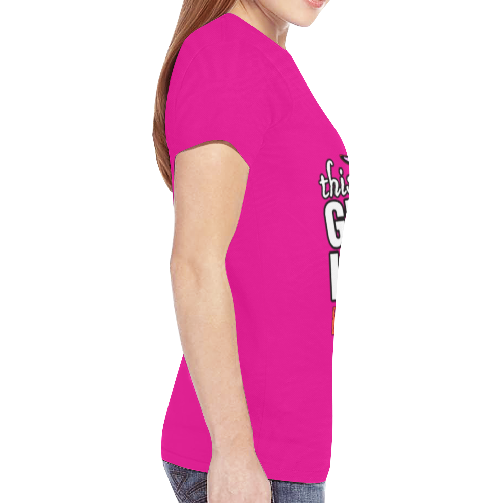 This Girl Loves Her Rottweiler New All Over Print T-shirt for Women (Model T45)