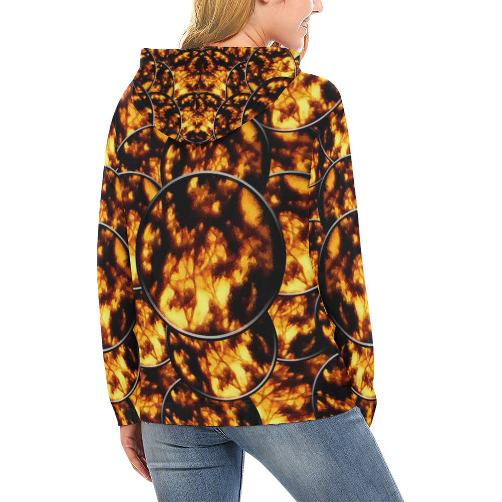 Harvest Moon Coins All Over Print Hoodie for Women (USA Size) (Model H13)