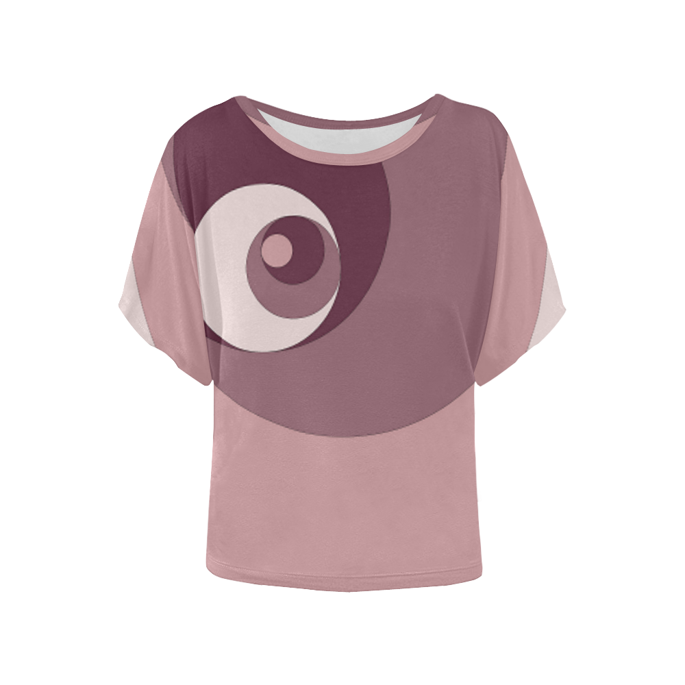 Fibonacci rose 3 Women's Batwing-Sleeved Blouse T shirt (Model T44)