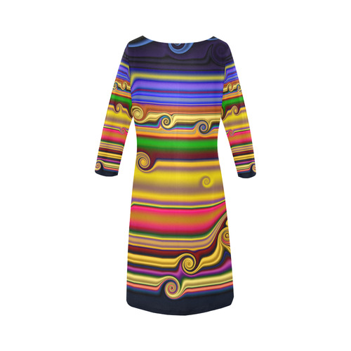 Psychedelic Twirls Round Collar Dress (D22)