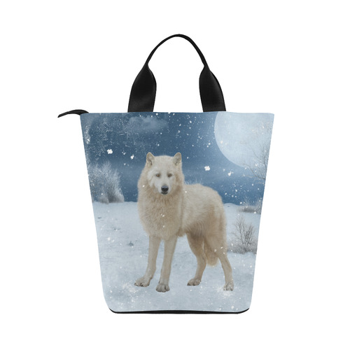 Awesome arctic wolf Nylon Lunch Tote Bag (Model 1670)