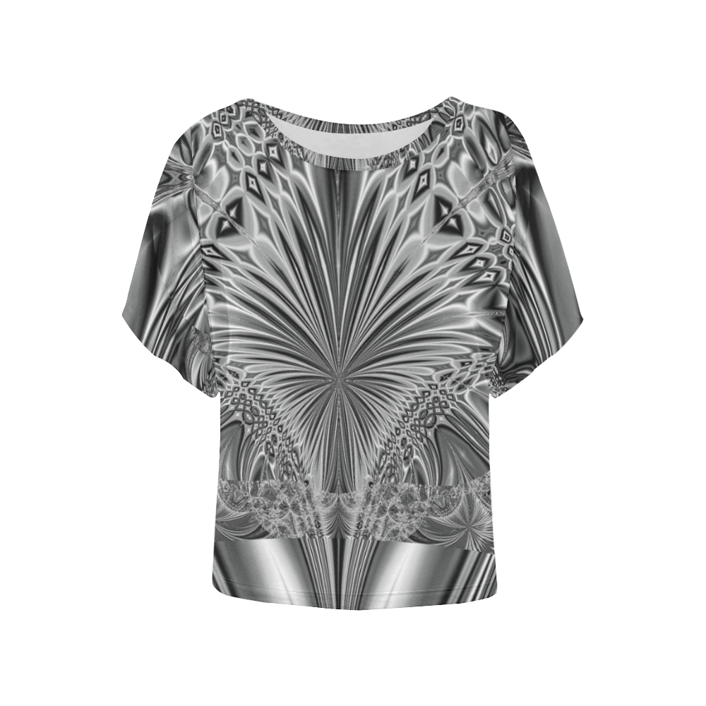 blackandwhite20160701 Women's Batwing-Sleeved Blouse T shirt (Model T44)