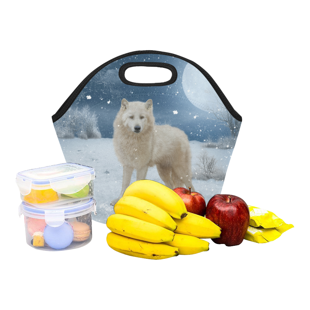 Awesome arctic wolf Neoprene Lunch Bag/Small (Model 1669)