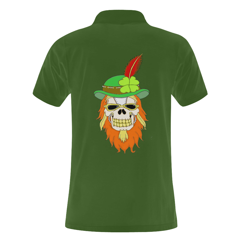 Irish Sugar Skull Green Men's Polo Shirt (Model T24)