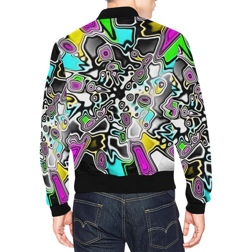 Psychedelic Paint Drop All Over Print Bomber Jacket for Men (Model H19)