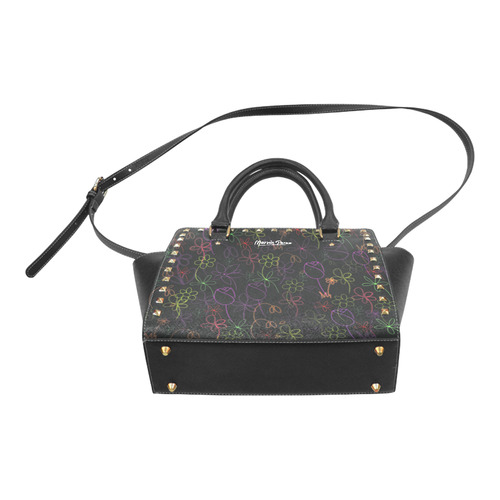 Flowers Rivet Shoulder Handbag (Model 1645)