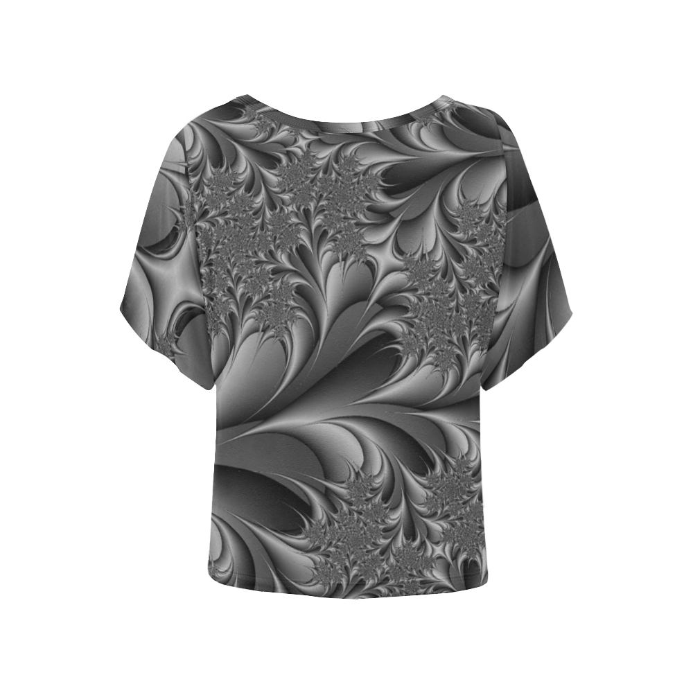 blackandwhite20160702 Women's Batwing-Sleeved Blouse T shirt (Model T44)