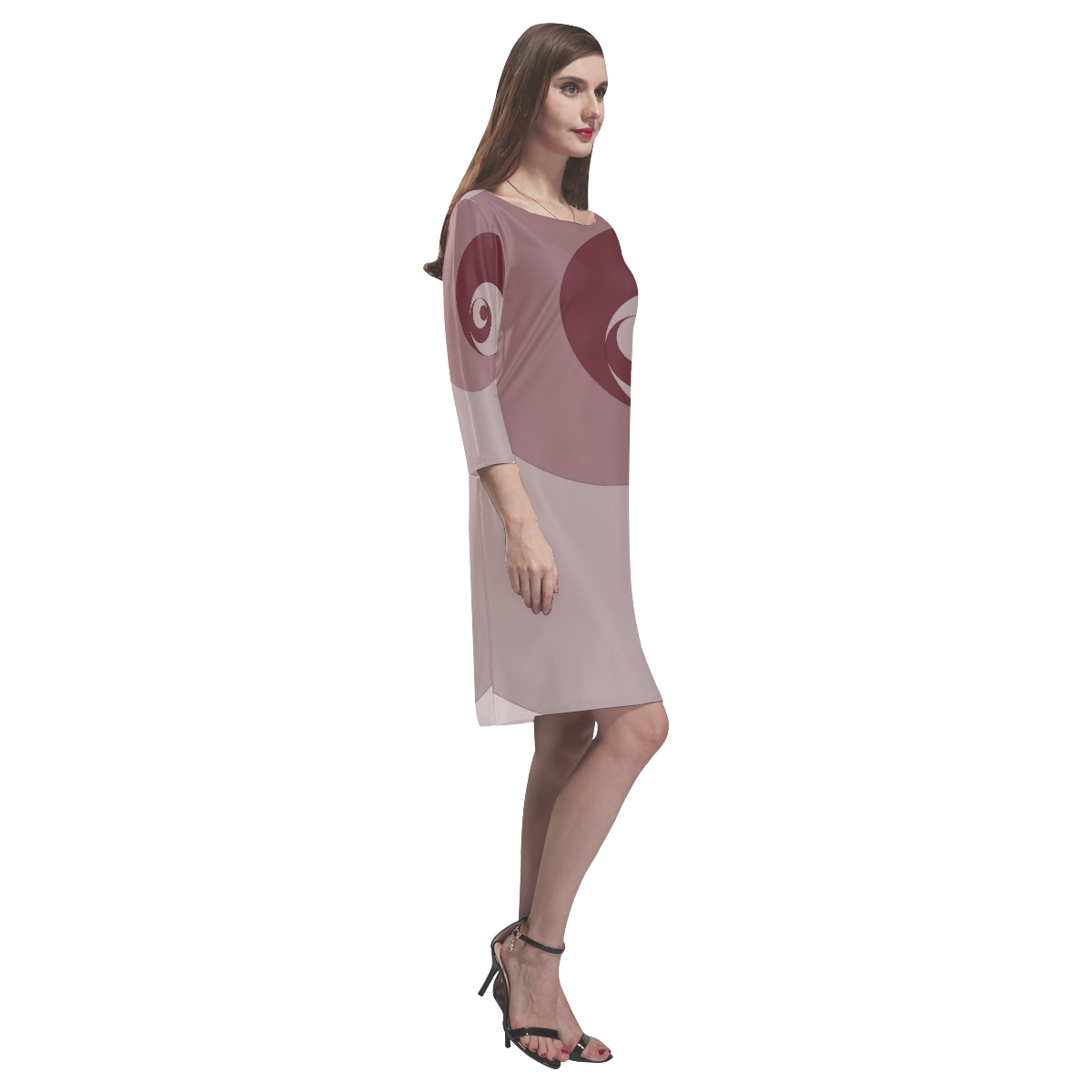 fiibonacci roses Rhea Loose Round Neck Dress(Model D22)