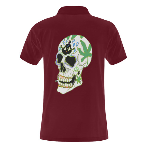Enlightenment Sugar Skull Red Men's Polo Shirt (Model T24)