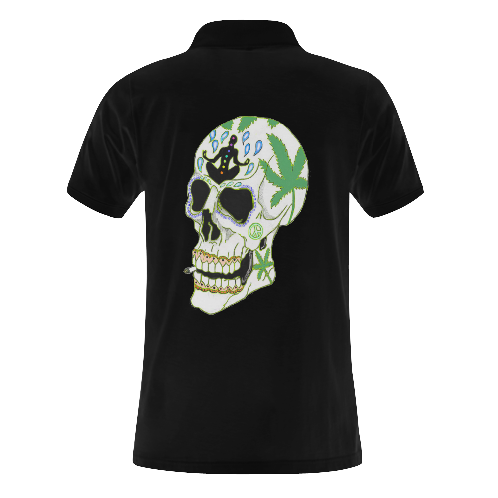 Enlightenment Sugar Skull Black Men's Polo Shirt (Model T24)