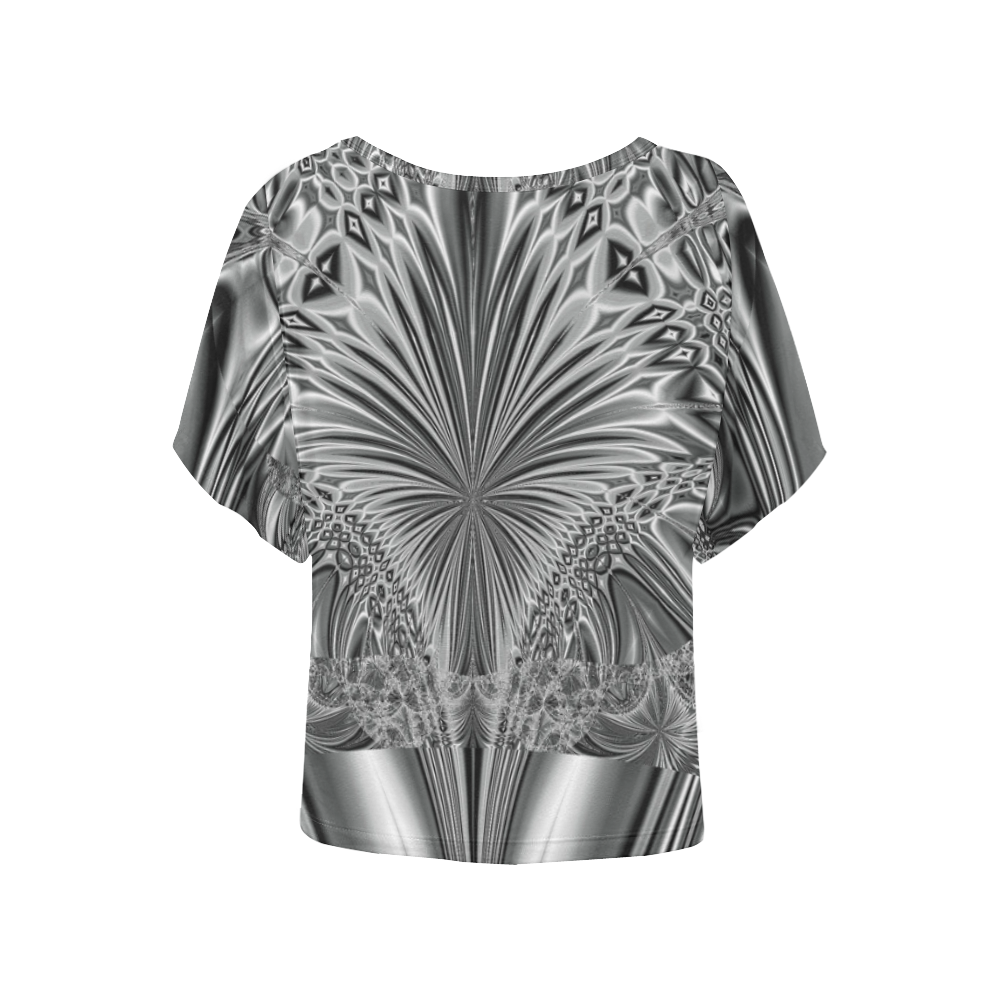 blackandwhite20160701 Women's Batwing-Sleeved Blouse T shirt (Model T44)