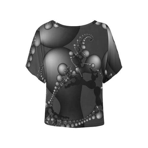 blackandwhite20160703 Women's Batwing-Sleeved Blouse T shirt (Model T44)