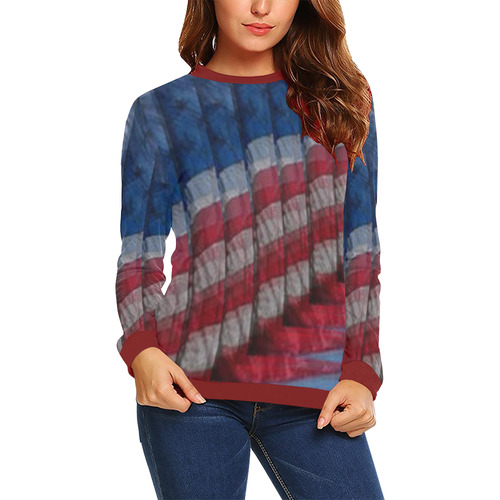 WAVINIT All Over Print Crewneck Sweatshirt for Women (Model H18)