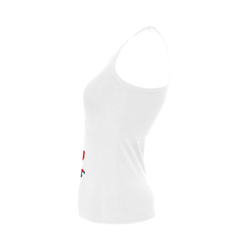 Red Chinese Dragon White Women's Shoulder-Free Tank Top (Model T35)