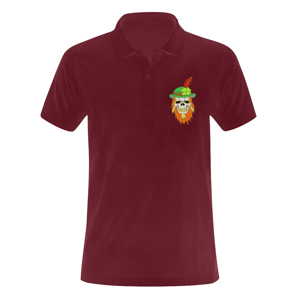 Irish Sugar Skull Red Men's Polo Shirt (Model T24)