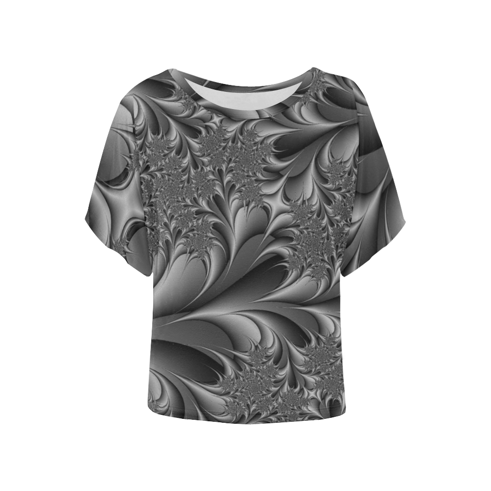 blackandwhite20160702 Women's Batwing-Sleeved Blouse T shirt (Model T44)