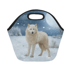 Awesome arctic wolf Neoprene Lunch Bag/Small (Model 1669)