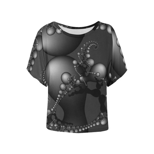 blackandwhite20160703 Women's Batwing-Sleeved Blouse T shirt (Model T44)
