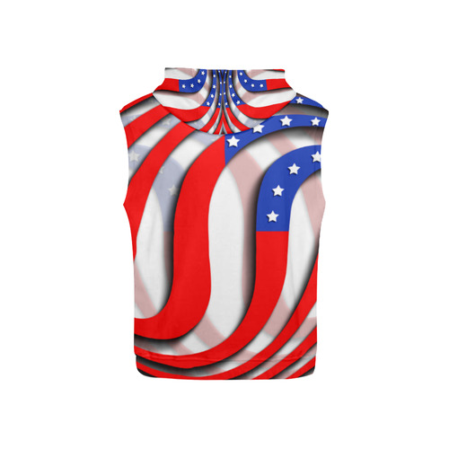Flag of United States of America All Over Print Sleeveless Hoodie for Kid (Model H15)
