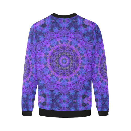 Mandala in Purple/Blue Men's Oversized Fleece Crew Sweatshirt (Model H18)