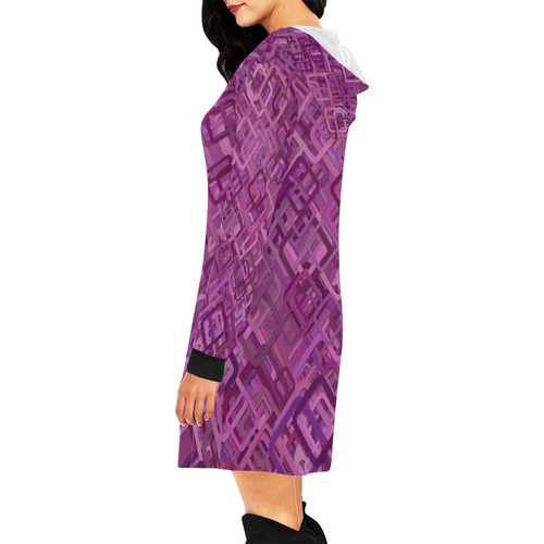 DESIGN B101 All Over Print Hoodie Mini Dress (Model H27)