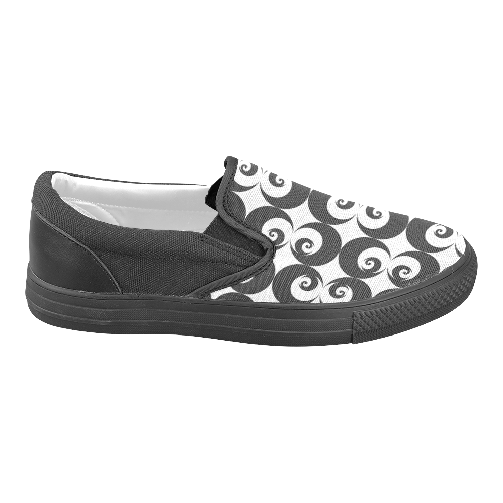 Fibonacci rose pattern 6 Women's Unusual Slip-on Canvas Shoes (Model 019)