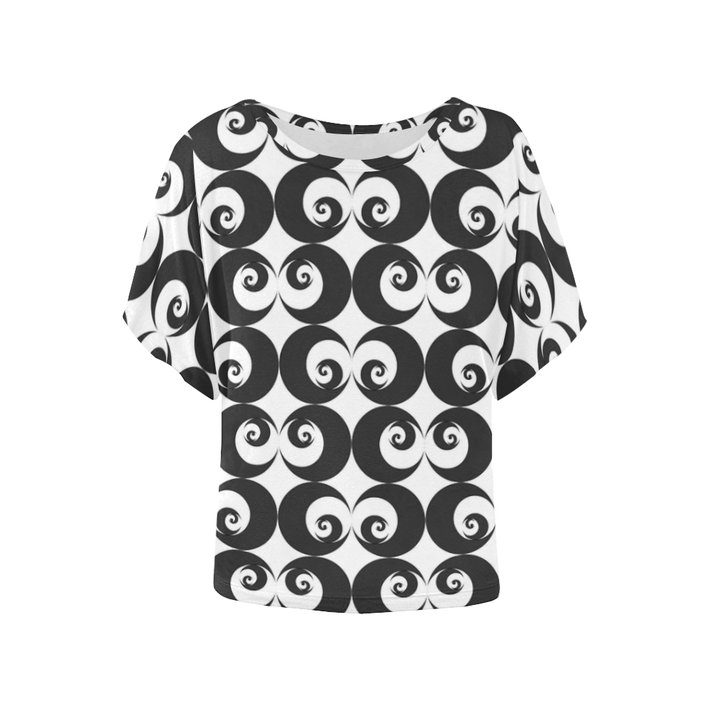 Fibonacci rose pattern 6 Women's Batwing-Sleeved Blouse T shirt (Model T44)