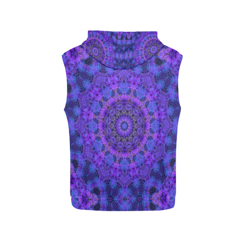 Mandala in Purple/Blue All Over Print Sleeveless Hoodie for Men (Model H15)