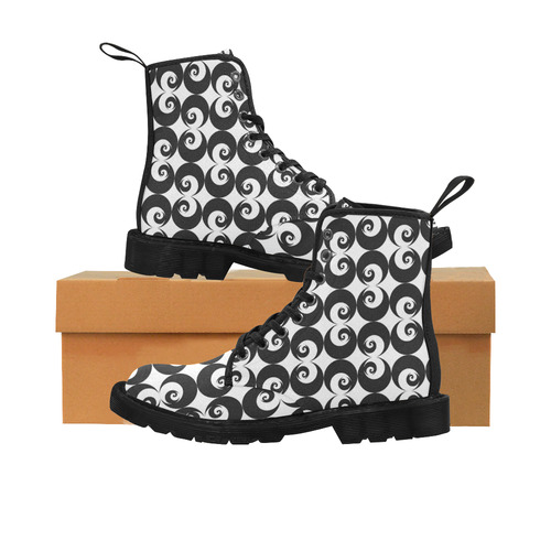 Fibonacci rose pattern 6 Martin Boots for Women (Black) (Model 1203H)