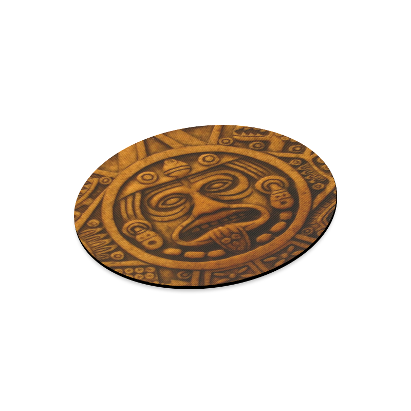 round Aztec Calendar mouse mat pad Round Mousepad