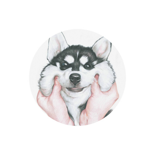 round husky dogs mouse mat pad Round Mousepad