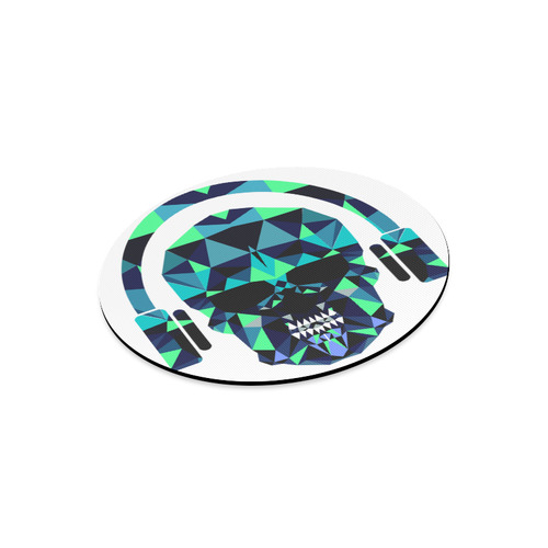 Round DJ skull mouse mat pad Round Mousepad
