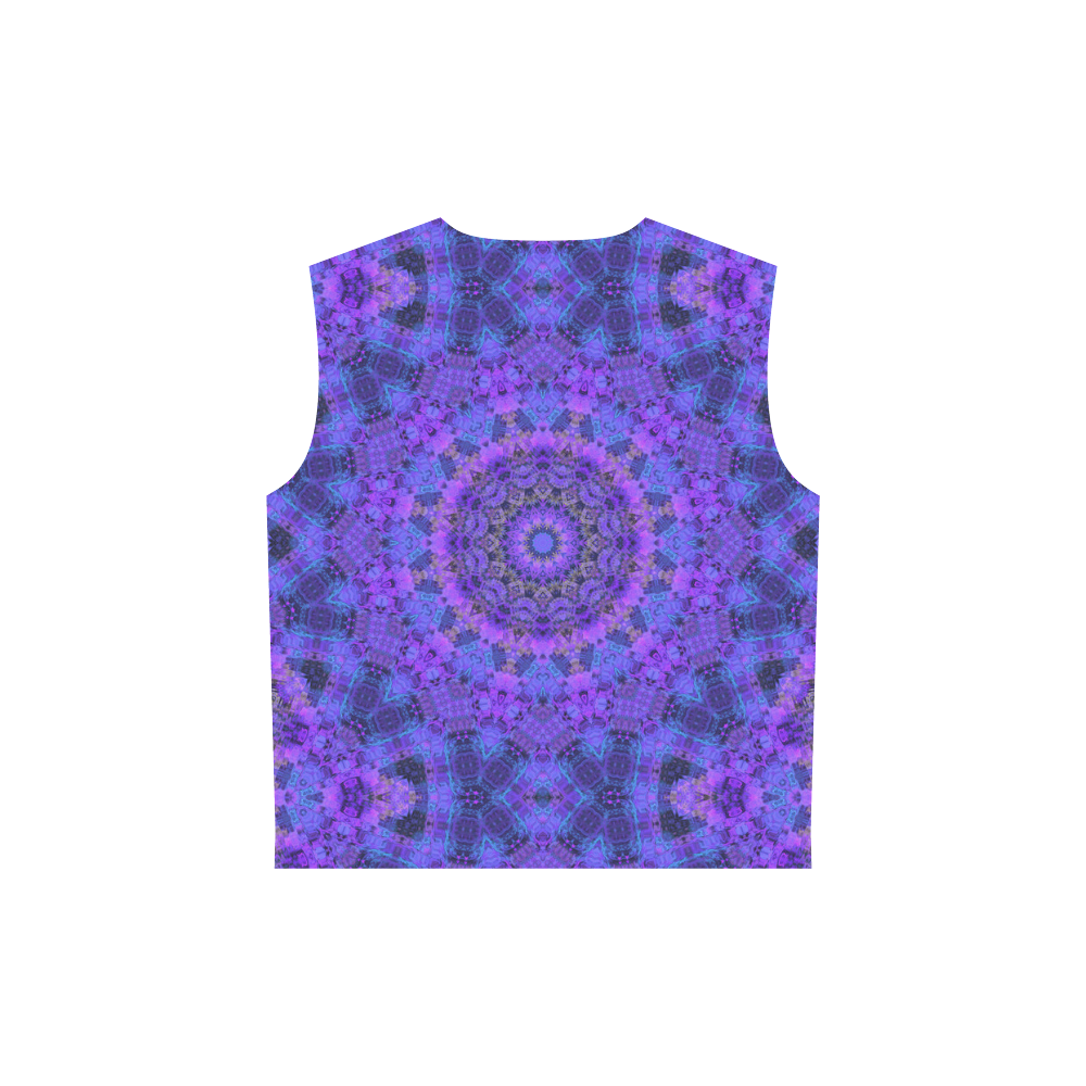 Mandala in Purple/Blue All Over Print Sleeveless Hoodie for Women (Model H15)