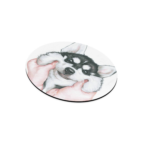 round husky dogs mouse mat pad Round Mousepad