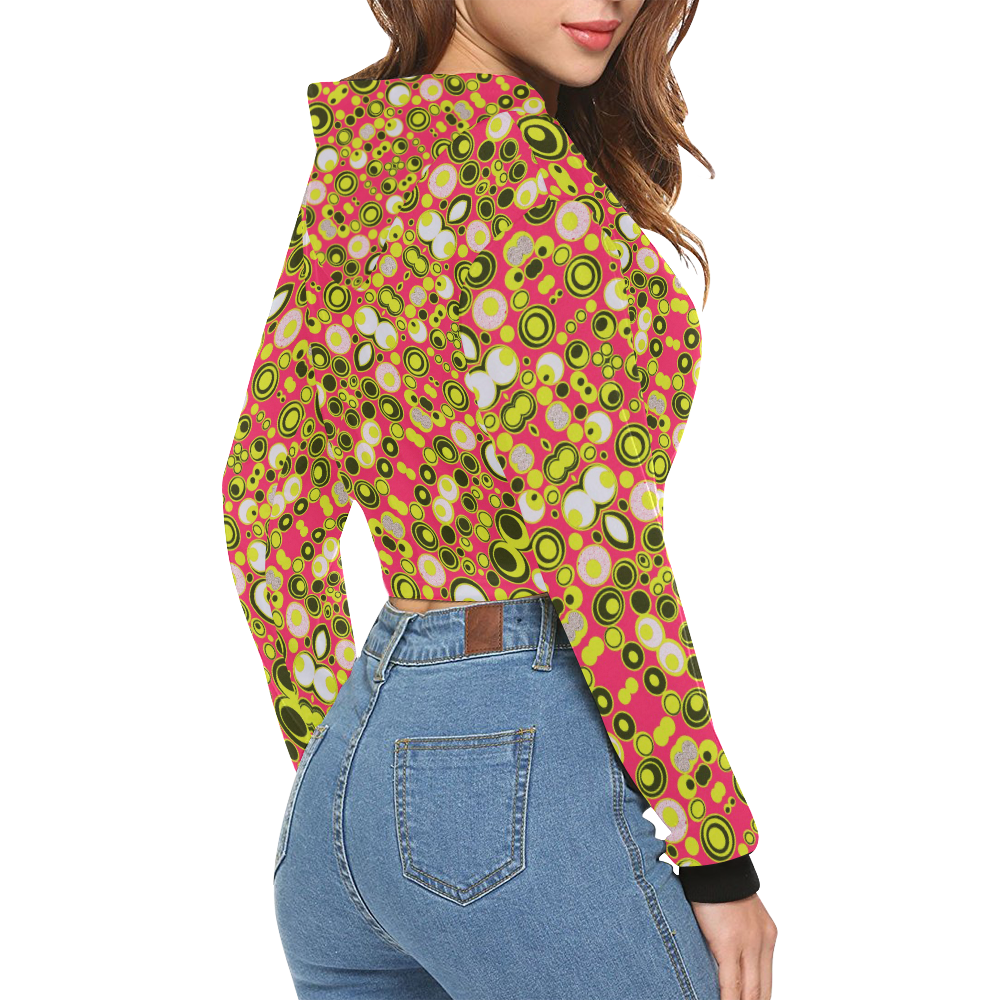 DESIGN-880 COLOR All Over Print Crop Hoodie for Women (Model H22)