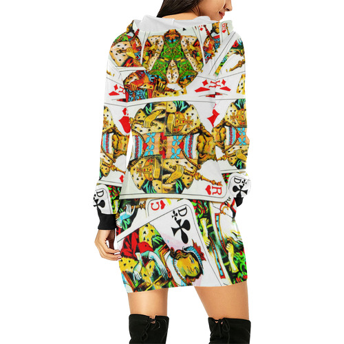 FRENCH PLAYING CARDS All Over Print Hoodie Mini Dress (Model H27)