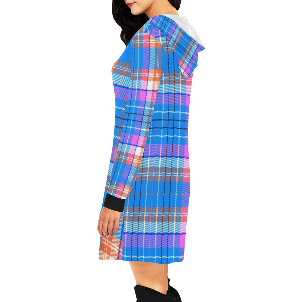 TARTAN 9013 All Over Print Hoodie Mini Dress (Model H27)